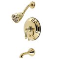 Kingston Brass Tub and Shower Faucet, Polished Brass, Wall Mount VB36320AL